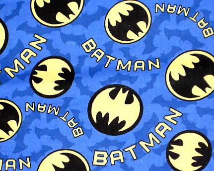 Batman symbols and words on Blue background with Bats - Click Image to Close